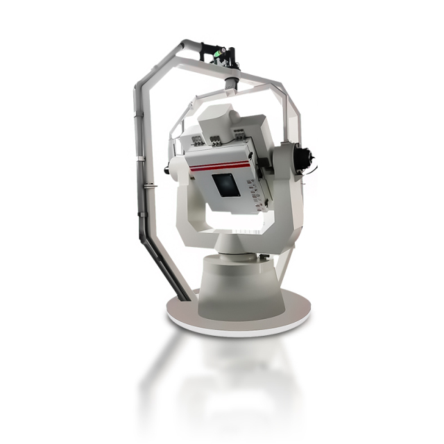 Advanced Three-Axis Temperature Controlled Inertial Navigation Test Turntable performing thermal motion tests.