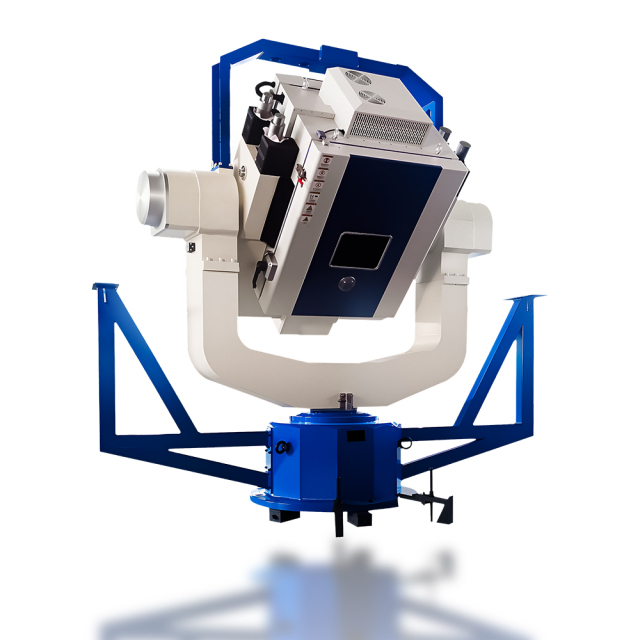 Three-axis motion simulation rate table in laboratory performing gyroscope performance verification