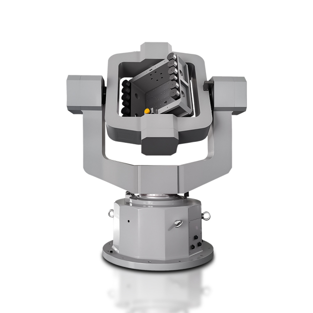 Close-up of High Precision 3 Axis Programmable Turntable precision bearing assembly.