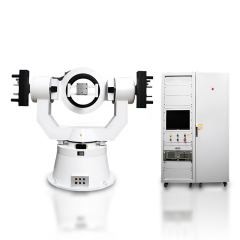 White background TT23G Three-Axis Motion Simulation Test Turntable for inertial navigation system calibration.