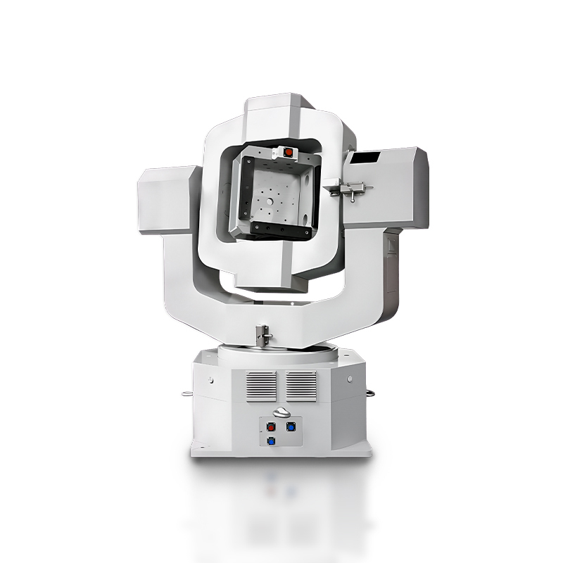 Close-up of precision drive and control system on 3 axis motion simulation rate table
