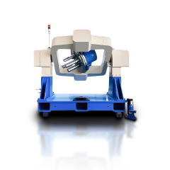 White background Inertial Navigation Test Table with three-axis motion simulation for precision gyroscope calibration.