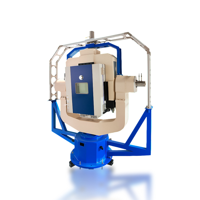 Motion Simulation Rate Table installed in aerospace laboratory with sensors and controllers.