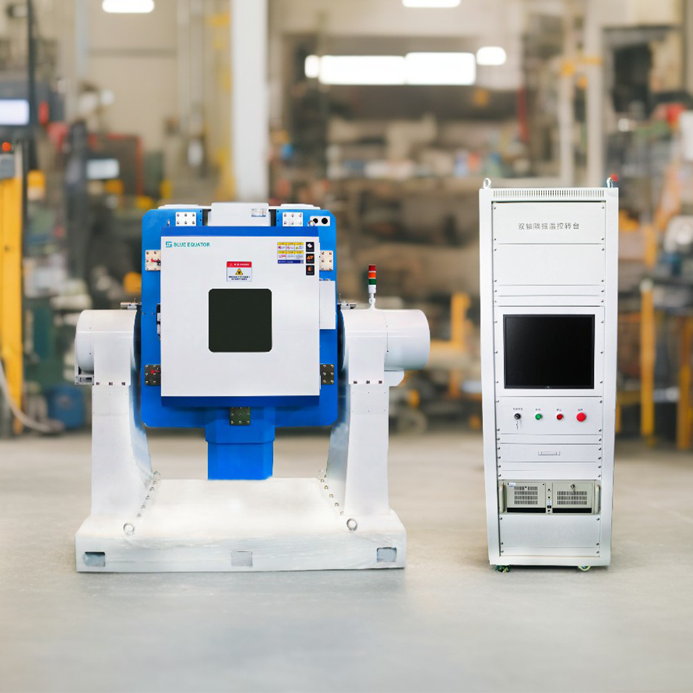 Test equipment dimensions with 600mm table diameter on reinforced aerospace workbench