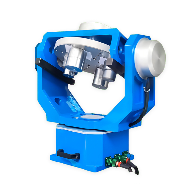 Close-up of Motion Simulation Rate Table precision bearing assembly for ultra-smooth rotation.