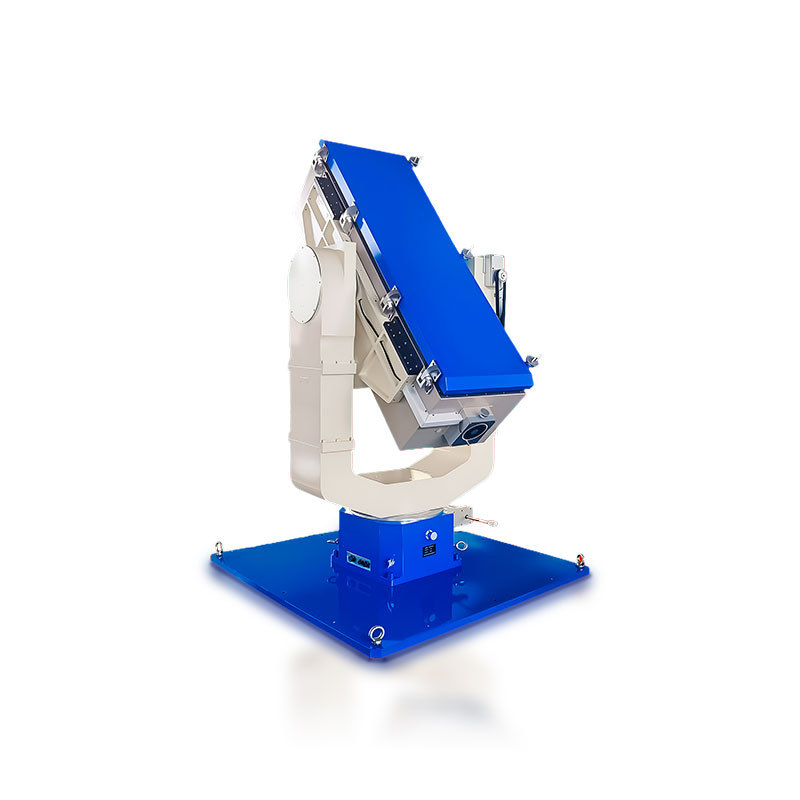 White background Non-Magnetic Temperature Controlled Turntable for inertial navigation system calibration.