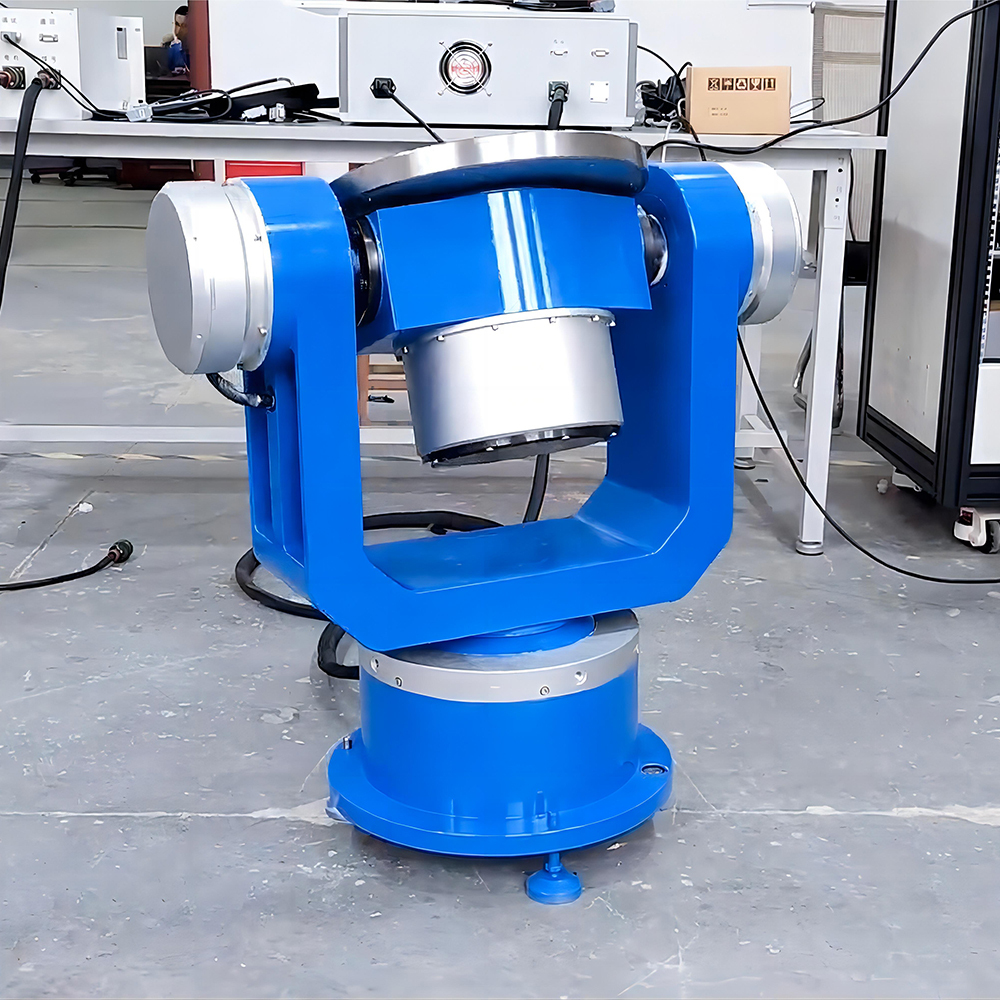 Motion Simulation Rate Table testing automotive IMU in climate-controlled chamber.