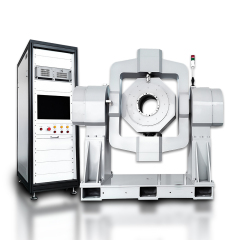 Omnidirectional three axis simulation rotary table in dynamic testing laboratory setup