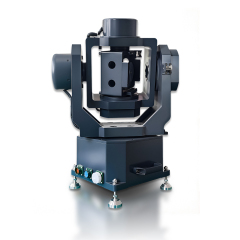 Omnidirectional three axis rate table performing dynamic simulation testing in scientific laboratory