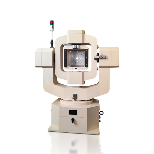 Close-up of High Dynamic Precision Triaxial Testing Turntable precision bearing assembly.