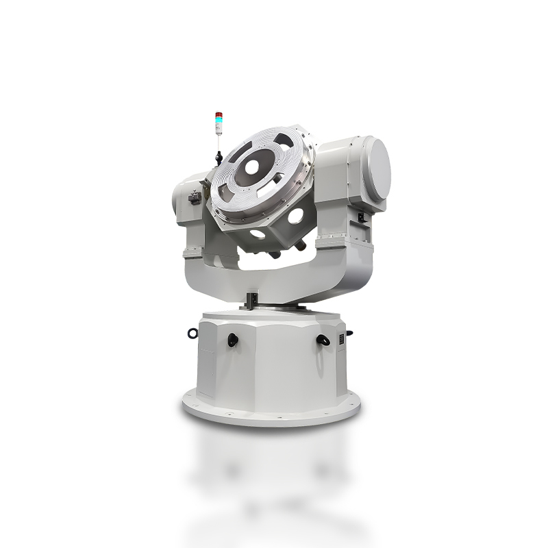 Close up of precision bearing assembly for ≤5 arcsec dual axis positioning accuracy