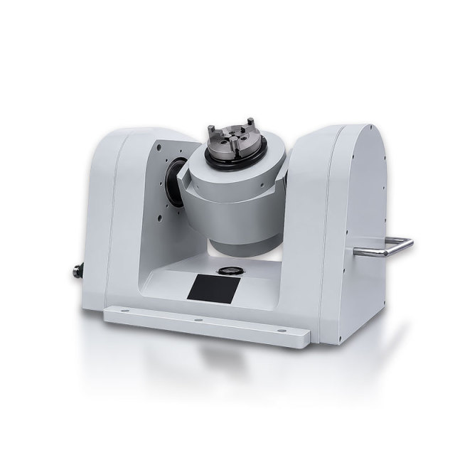 Compact dual axis motion simulator white background for miniature UAV sensor calibration