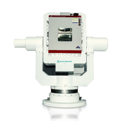 Three axis motion simulator for inertial navigation testing white background