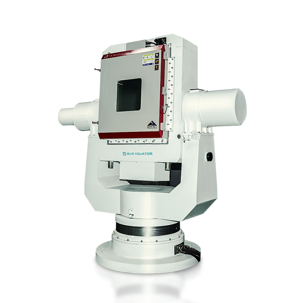 Motion simulation rate table gimbal structure close up with load mount interface