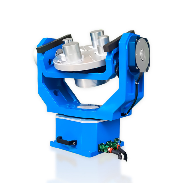 Gyroscope Test Stand performing motion sensor tests in climate-controlled chamber.