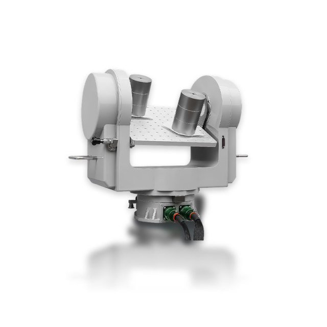 Optical positioning gimbal with 400mm square base and tilt angle scale markings