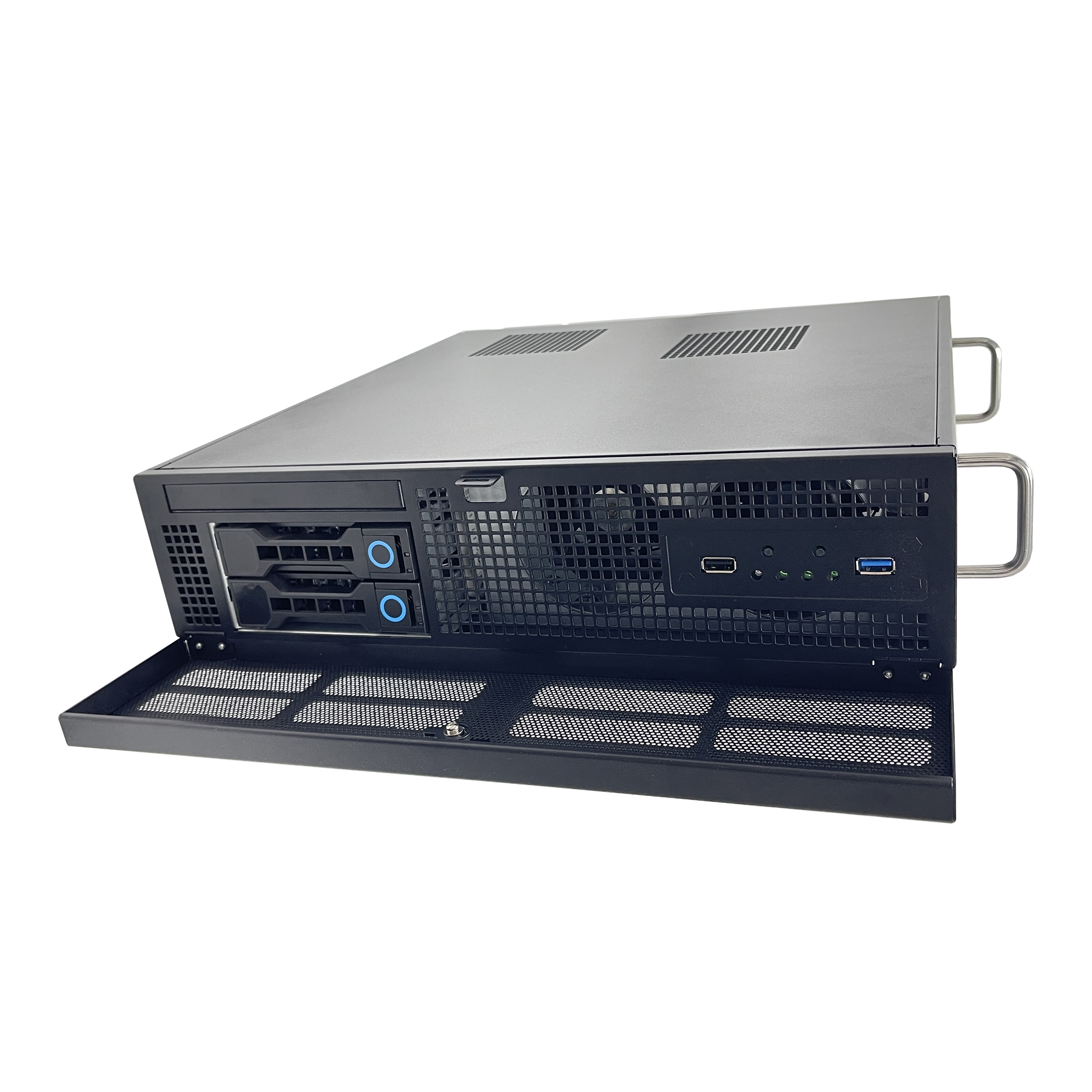 2U tower chassis with 2 hotswap HDD tray