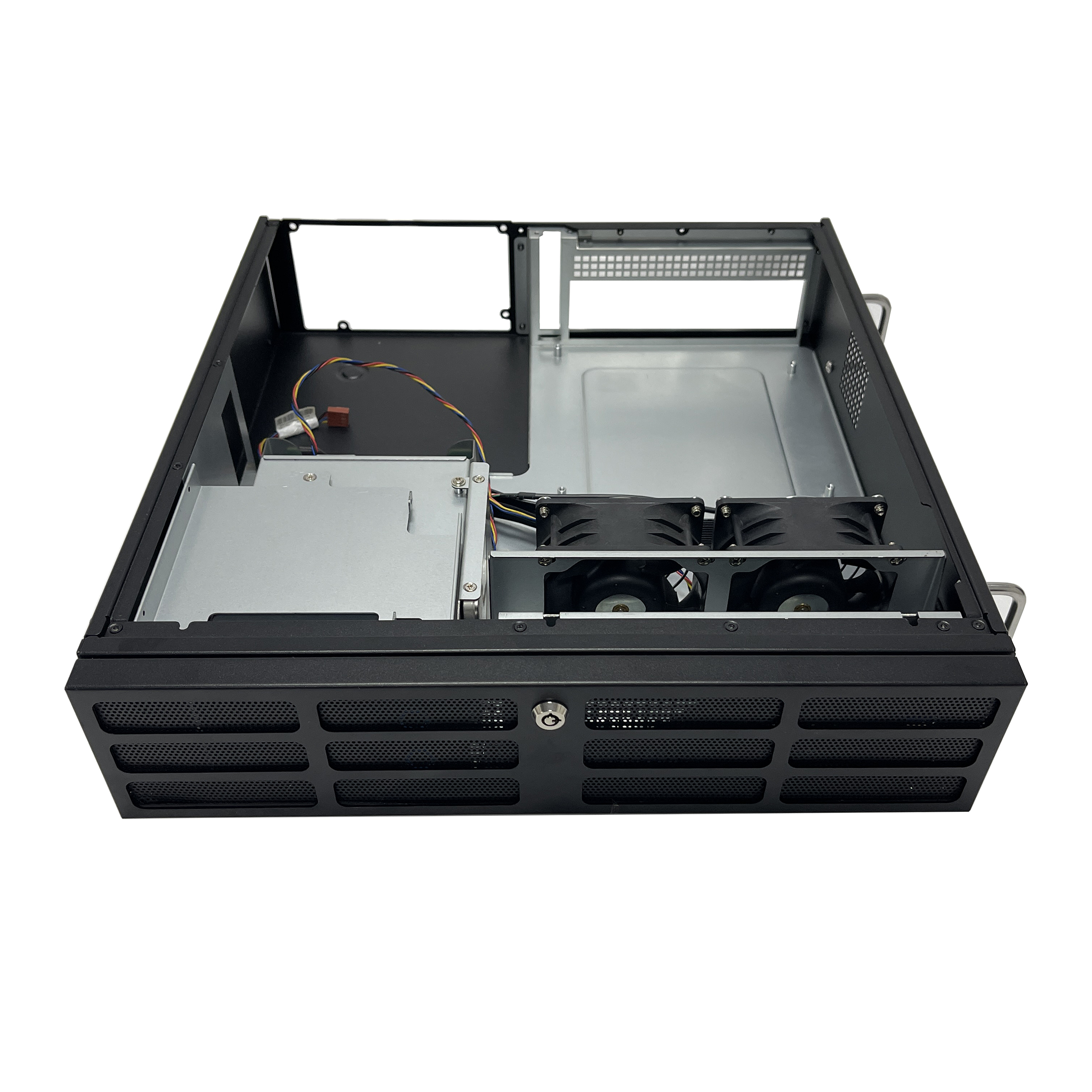 2U tower chassis with 2 hotswap HDD tray