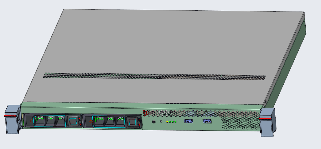 1U 2-bay hot swap storage chassis 400mm depth