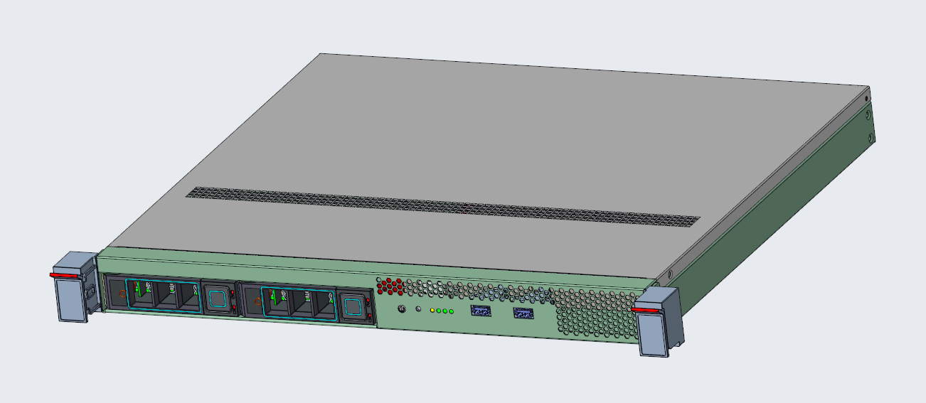 1U 2-bay hot swap storage chassis 400mm depth