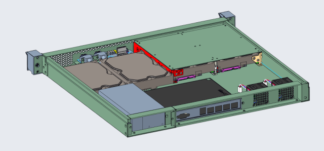 1U 2-bay hot swap storage chassis 400mm depth