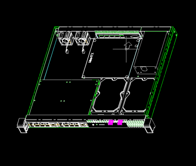1U 2-bay hot swap storage chassis 400mm depth