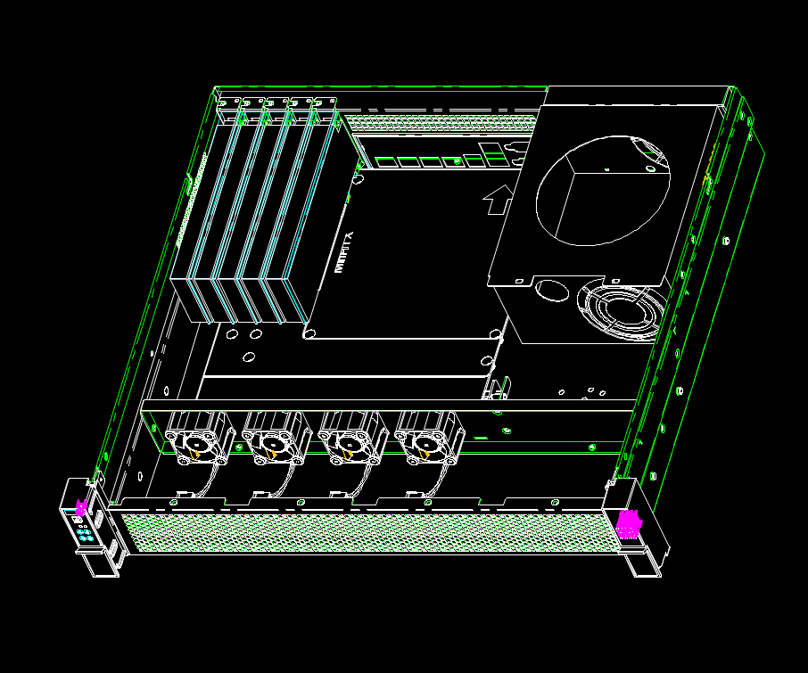 2U 4-bay hot swap storage chassis 400mm depth