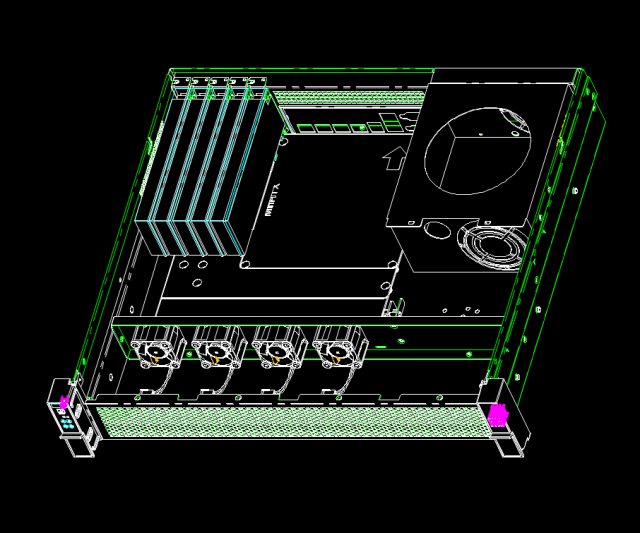 2U 4-bay hot swap storage chassis 400mm depth