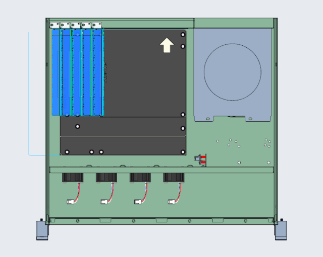 2U 4-bay hot swap storage chassis 400mm depth