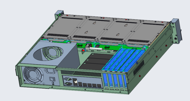 2U 4-bay hot swap storage chassis 400mm depth