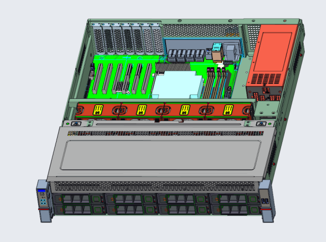 2U 8-bay hot swap storage chassis 550mm depth