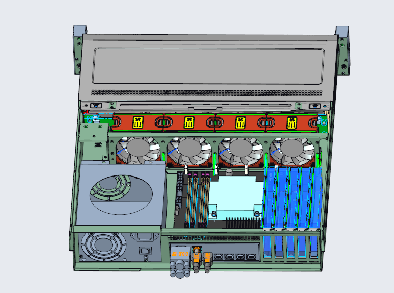 2U 8-bay hot swap storage chassis 550mm depth