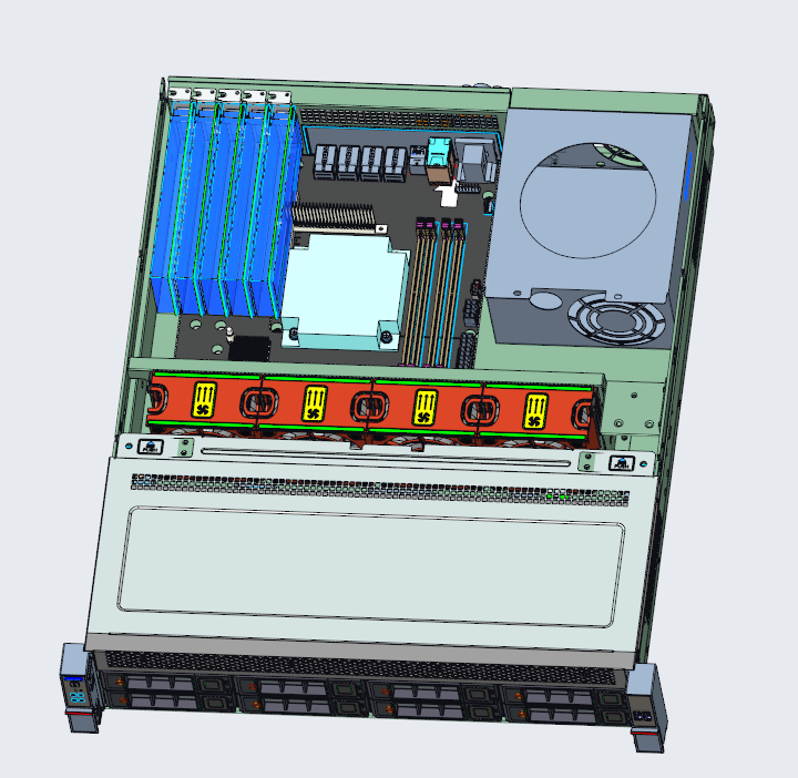 2U 8-bay hot swap storage chassis 550mm depth