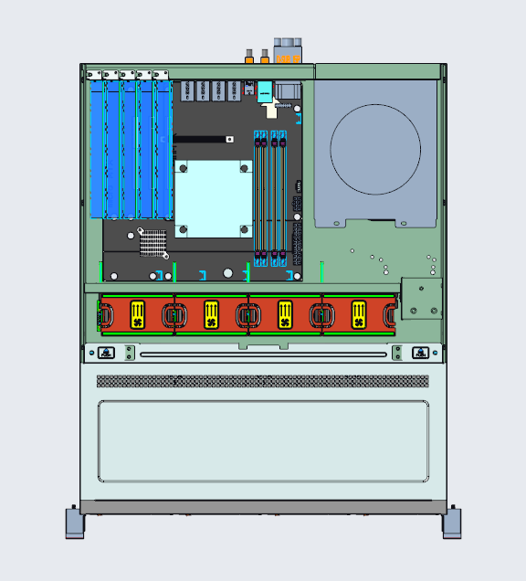 2U 8-bay hot swap storage chassis 550mm depth