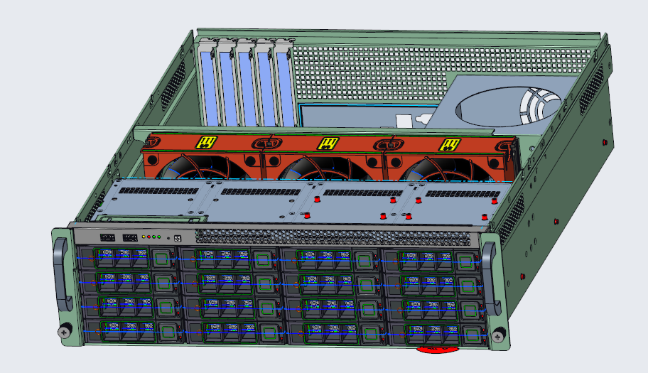3U 16-bay hot swap storage chassis 550mm depth