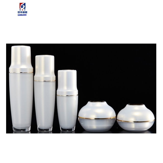 White Acrylic Bottle Like Bowl Acrylic 100ML Lotion Pump Bottle,Classic 30/50G Acrylic Cream Jar