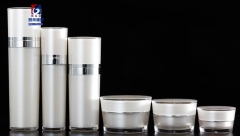 Gold Tapered Acrylic Set Bottle Acrylic 120ML Lotion Pump Bottle,Classic 30/50G Acrylic Cream Jar