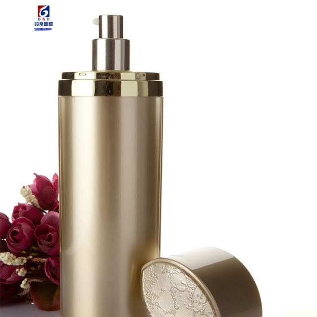 Gold Acrylic Set Bottle 30/60/100/120ML Lotion Pump Bottle,Classic 15/30/50G Acrylic Cream Jar