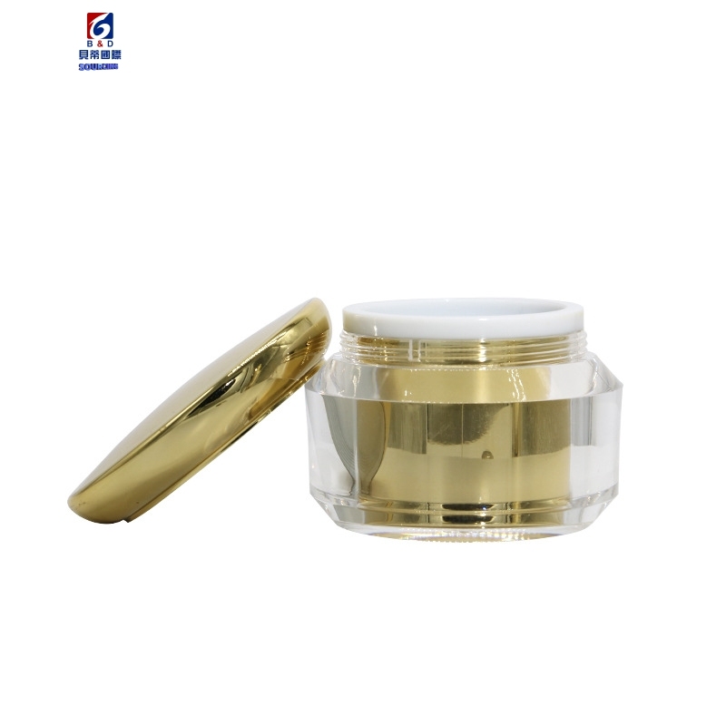 Light Gold Acrylic Set Bottle 30/50/80ml Lotion Pump Bottle,Classic 20/30/50G Acrylic Cream Jar