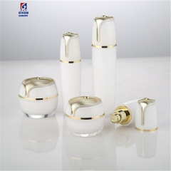 White Acrylic Set Bottle 30/50/100ml Lotion Pump Bottle,Classic 15/30/50G Acrylic Cream Jar