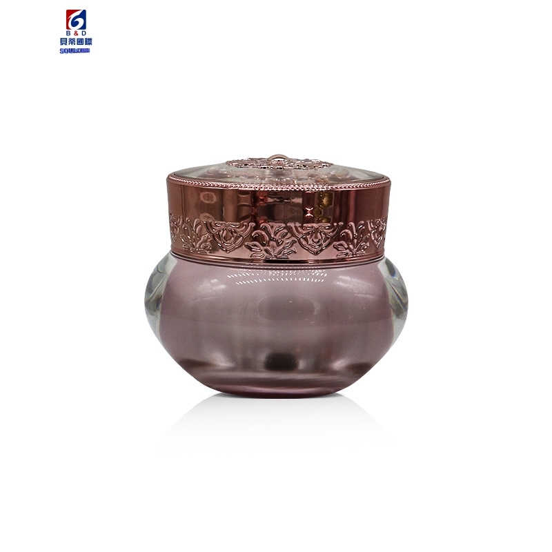 Purple Gold Acrylic Vacuum Set Bottle 30/50/100ML Lotion Pump Bottle,Classic 30/50G Acrylic Cream Jar