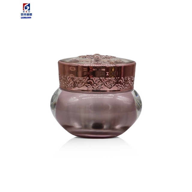 Purple Gold Acrylic Vacuum Set Bottle 30/50/100ML Lotion Pump Bottle,Classic 30/50G Acrylic Cream Jar