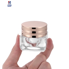 15G Glass Square Clear  Cream Jar