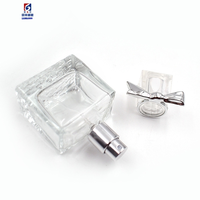 30ML Square Glass Perfume Bottle With A Bowknot