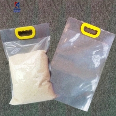Transparent 10kg vacuum rice bag 5kg rice packing bag with hand-held buckle nylon vacuum packing bag rice bag
