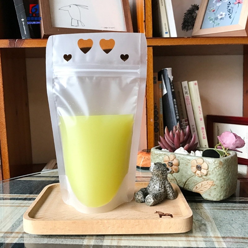 Transparent Frosted Self-sealing Bag Drink Bag