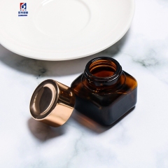 25G Square Brown Glass Cream Jar