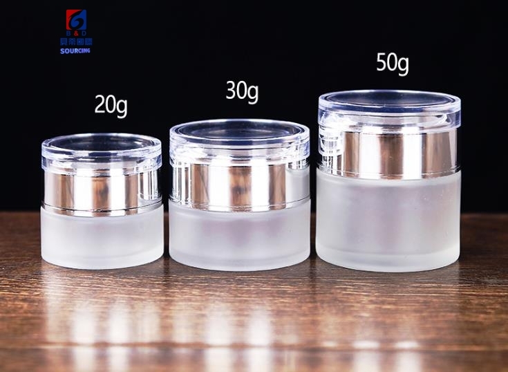 Glass Set Bottle 80ml Glass Lotion Bottle, 20/30/50g Cream Jar