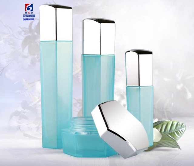 Glass Set Bottle 60/110/130ml Emulsion Pump Bottle , 50g Cream Jar
