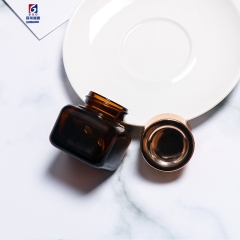 25G Square Brown Glass Cream Jar